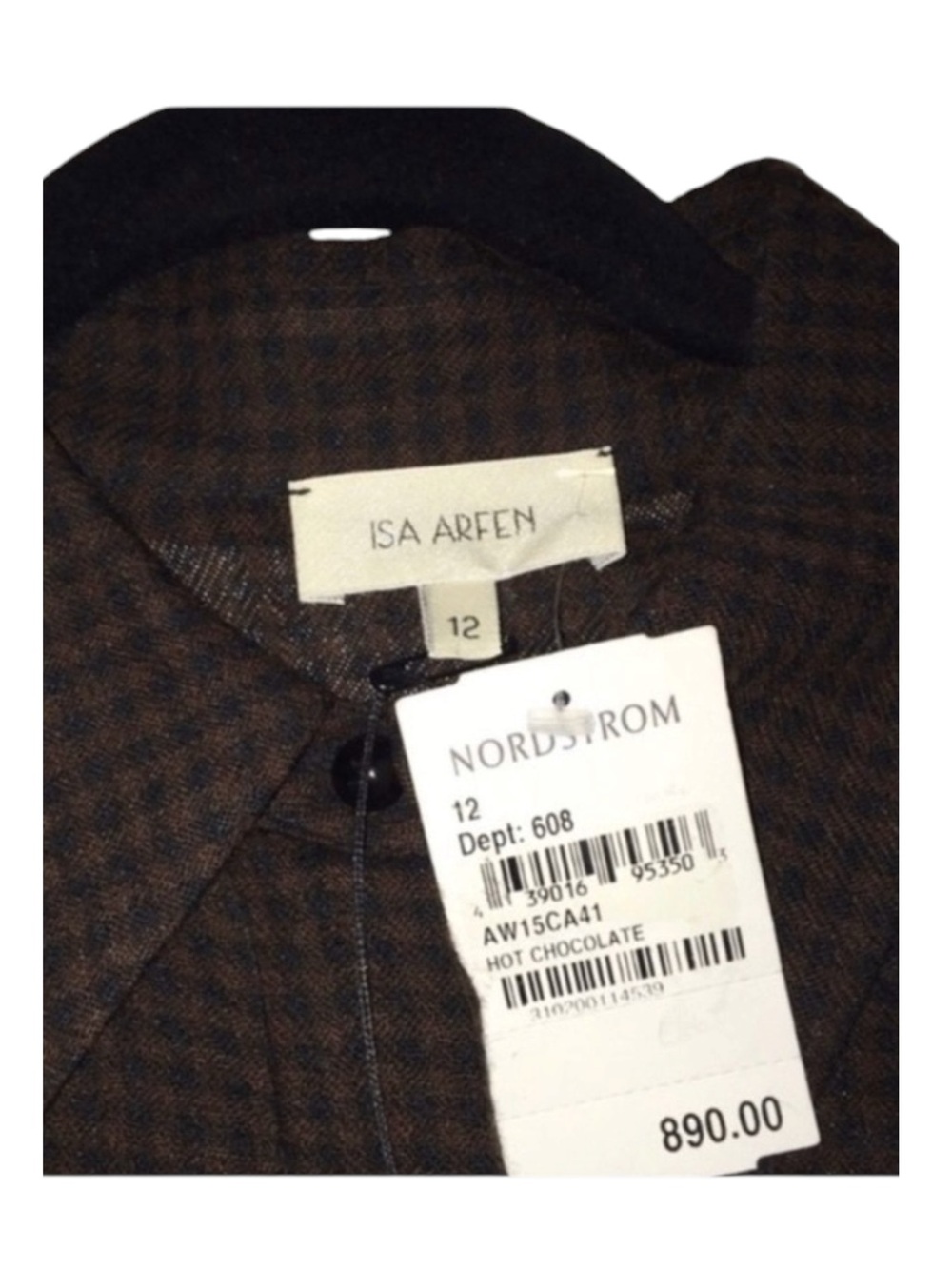 Luxury: Isa Arfen Ready To Wear ꧁ That 90'S Shirt Plaid Wool Sequins ꧂ Hot Choc - Picture 12 of 17